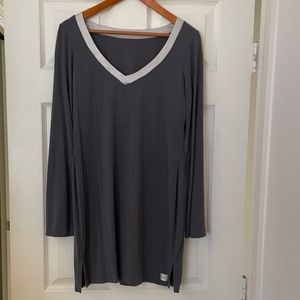 Calvin Klein Essentials Long-Sleeved Nightshirt with Shelf Bra, Size M